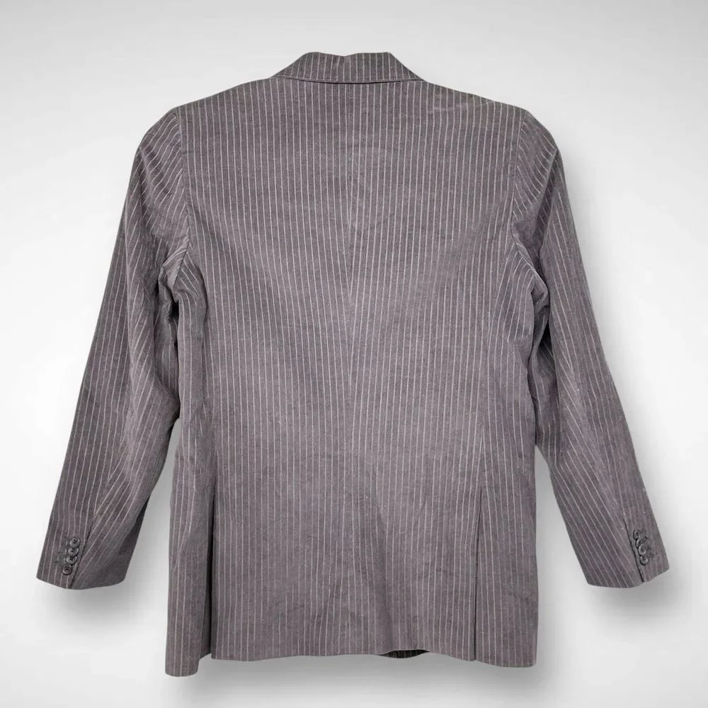 Banana‎ Republic Corduroy Blazer Mens 46 Long Gray Striped Lined Casual Western
